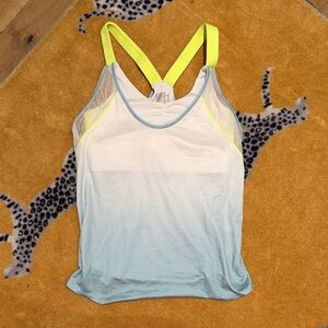 Lucky in Love Blue and Neon Yellow Camisole